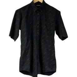 BALENCIAGA CAMICIA A MANICHE CORTE CON LOGO TG L