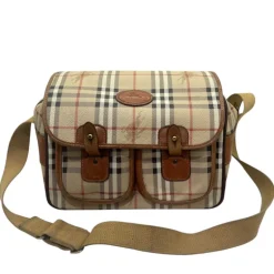 BURBERRY BORSA MESSENGER GRANDE VINTAGE IN PELLE