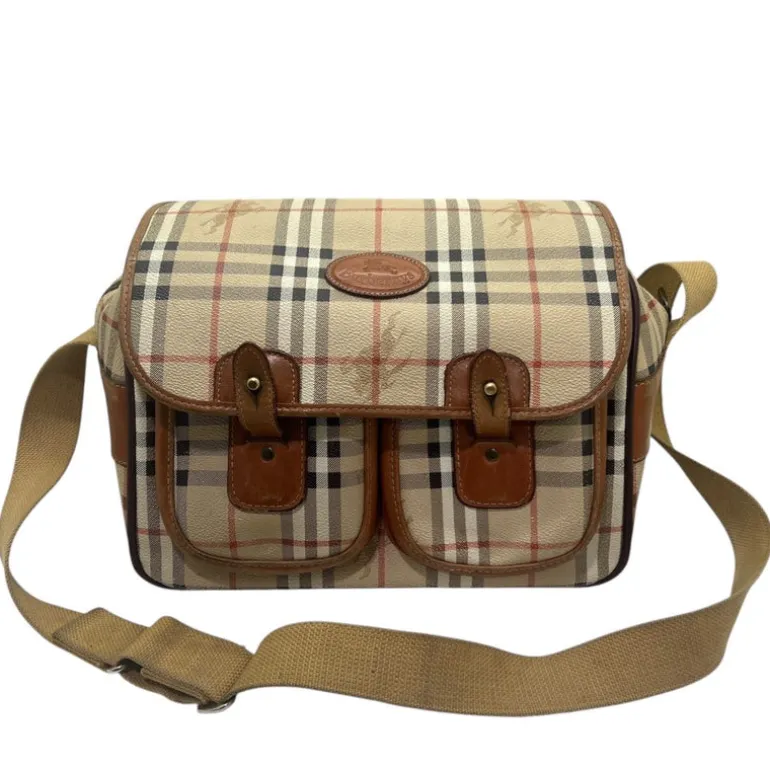 BURBERRY BORSA MESSENGER GRANDE VINTAGE IN PELLE