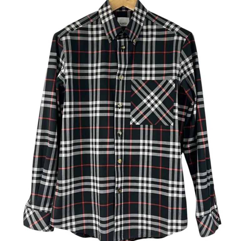 BURBERRY CAMICIA IN COTONE CHECK TG M (VESTE L)