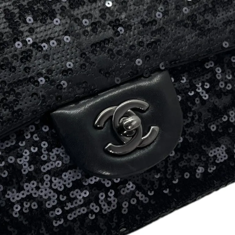 CHANEL BORSA CLASSICA SINGLE FLAP CON PAILLETTES