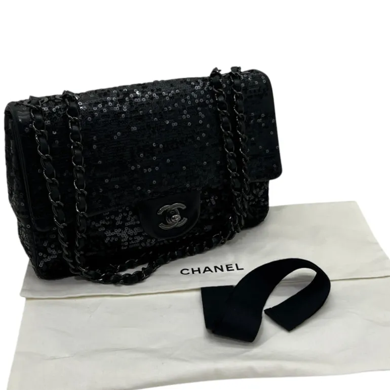 CHANEL BORSA CLASSICA SINGLE FLAP CON PAILLETTES