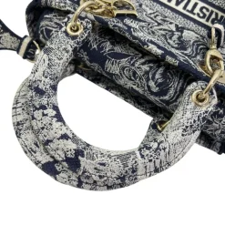 DIOR LADY D-LITE CON RICAMO TOILE DE JOUY REVERSE BLU