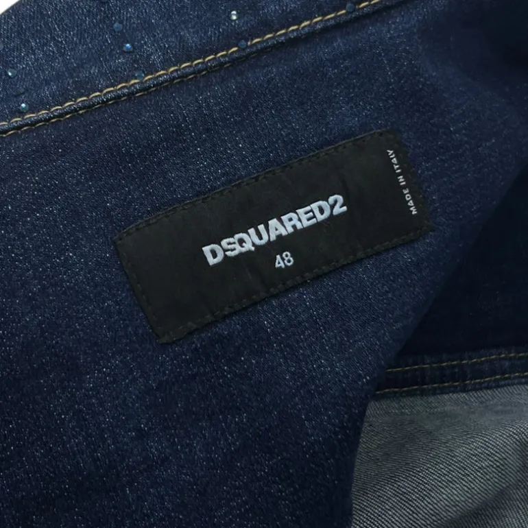 DSQUARED2 GIACCA DENIM CON CRISTALLI TG 48 (M)
