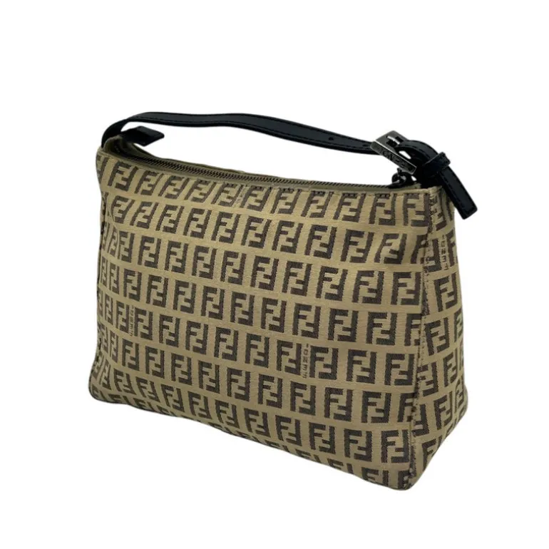 FENDI BORSA A MANO IN TELA FF ZUCCHINO