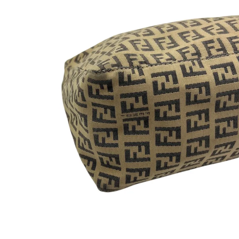 FENDI BORSA A MANO IN TELA FF ZUCCHINO