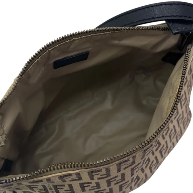 FENDI BORSA A MANO IN TELA FF ZUCCHINO