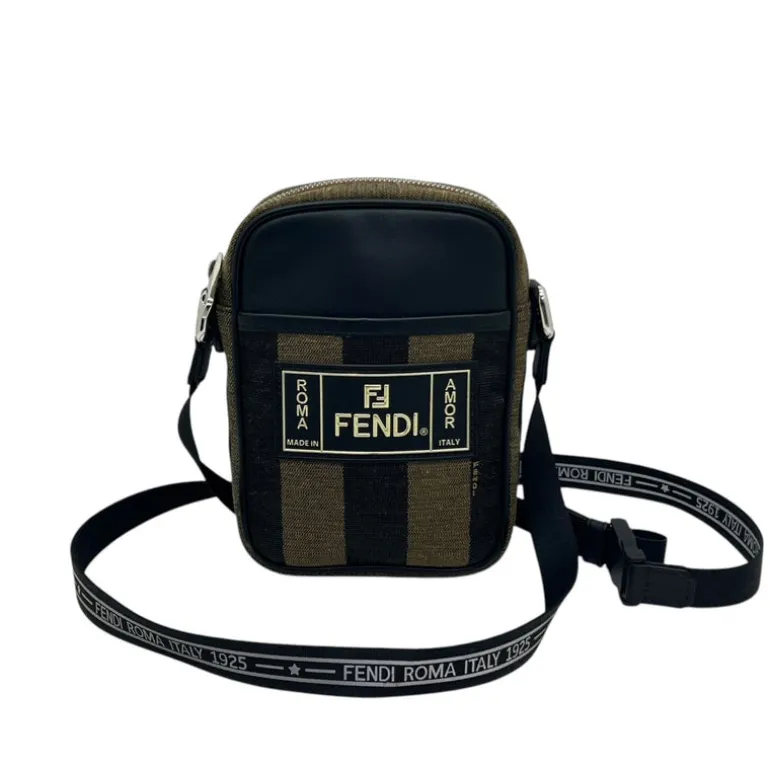 FENDI BORSA A TRACOLLA PICCOLA IN TESSUTO E PELLE
