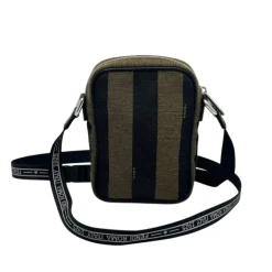 FENDI BORSA A TRACOLLA PICCOLA IN TESSUTO E PELLE