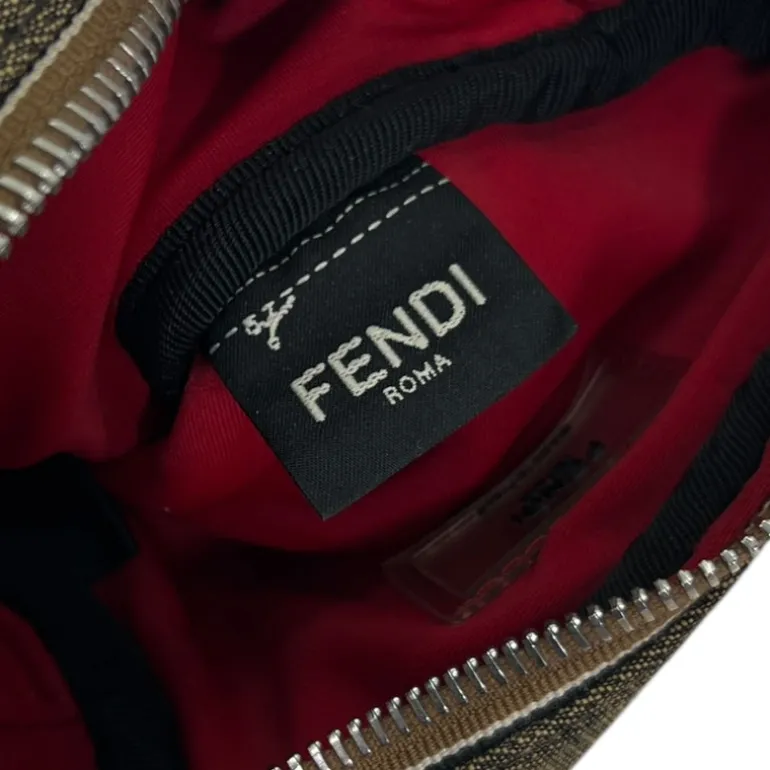 FENDI BORSA A TRACOLLA PICCOLA IN TESSUTO E PELLE