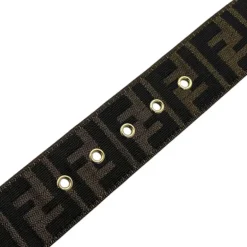 FENDI CINTURA IN TESSUTO FF E PELLE TG 90