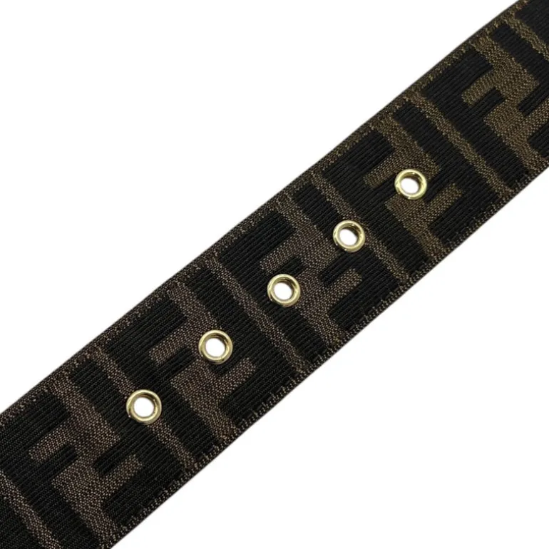 FENDI CINTURA IN TESSUTO FF E PELLE TG 90