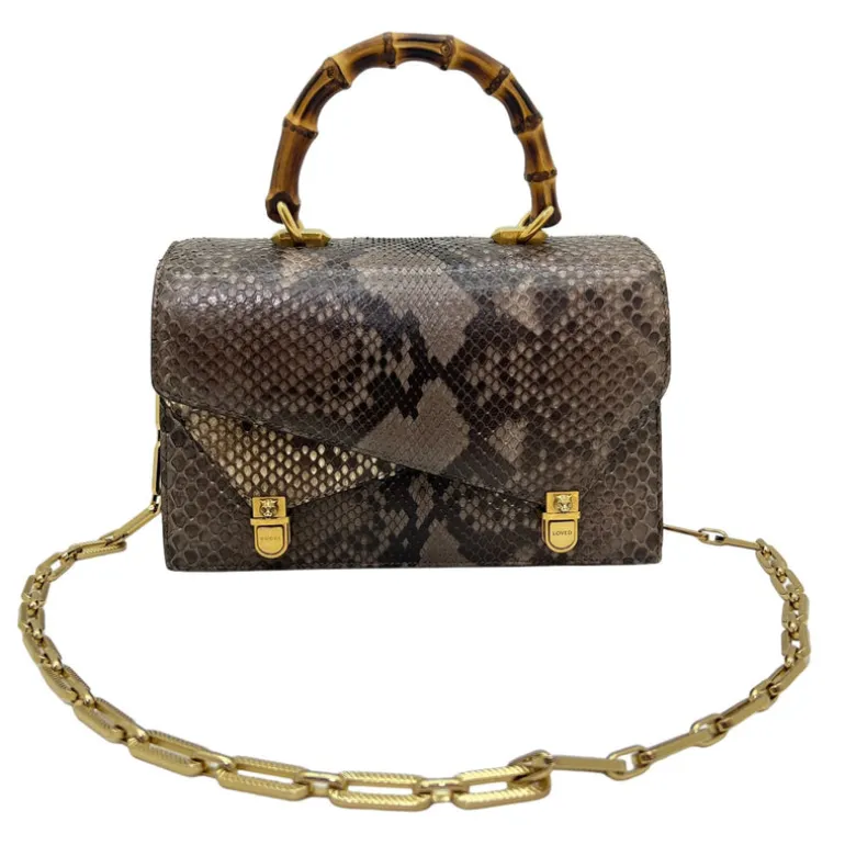 GUCCI BAMBOO BORSA PICCOLA A SPALLA IN PITONE