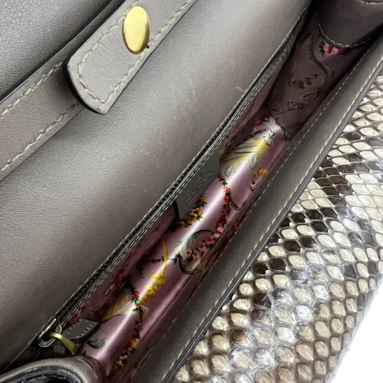 GUCCI BAMBOO BORSA PICCOLA A SPALLA IN PITONE