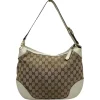 GUCCI BORSA A SPALLA IN TESSUTO GG E PELLE