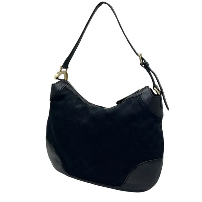 GUCCI BORSA A SPALLA IN TESSUTO GG E PELLE