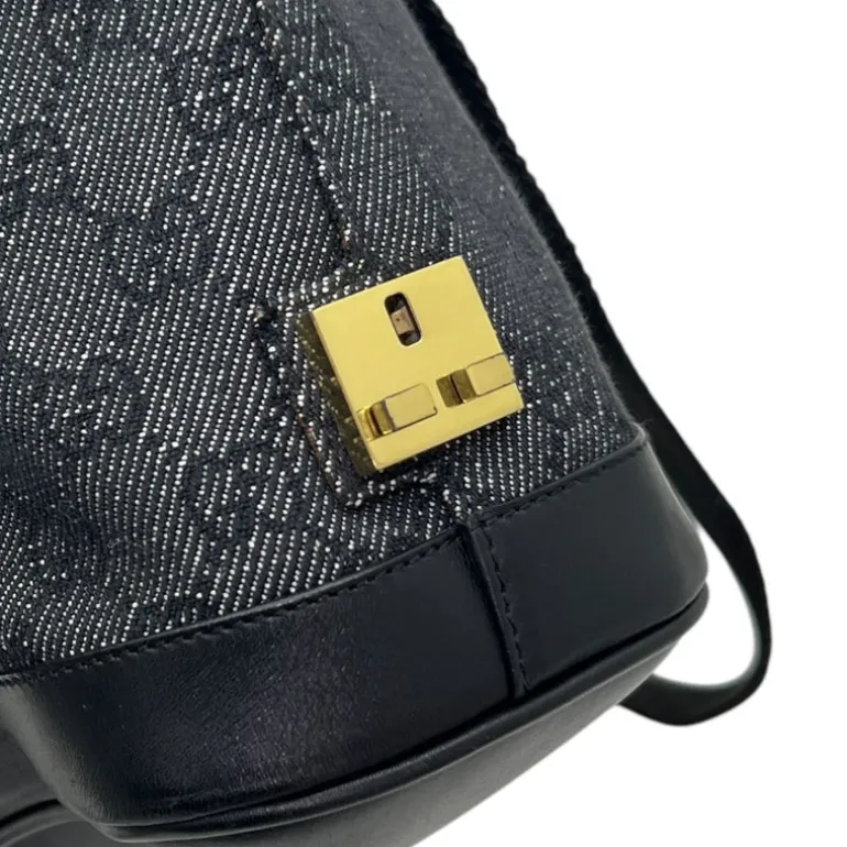 GUCCI BORSA A SPALLA IN TESSUTO GG E PELLE