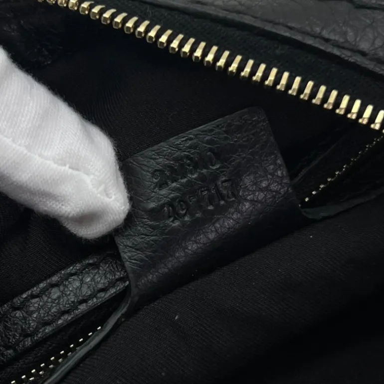 GUCCI BORSA A SPALLA IN TESSUTO GG E PELLE
