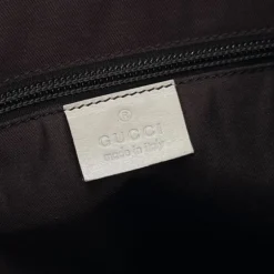 GUCCI BORSA A TRACOLLA IN TESSUTO GG E PELLE BIANCA