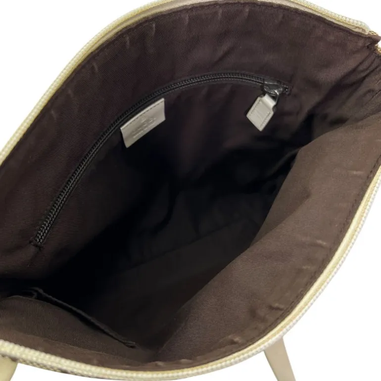 GUCCI BORSA A TRACOLLA IN TESSUTO GG E PELLE BIANCA