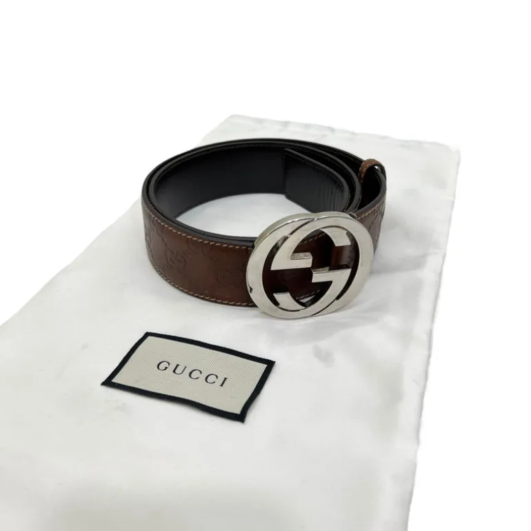 GUCCI CINTURA IN PELLE GG MIS. 85