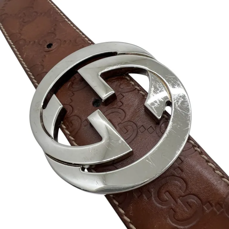 GUCCI CINTURA IN PELLE GG MIS. 85