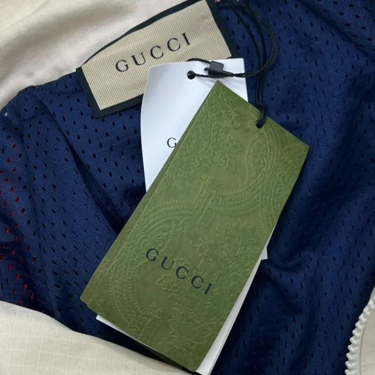GUCCI GIACCA IN NYLON E COTONE CON PATCH TG XS (VESTE L)