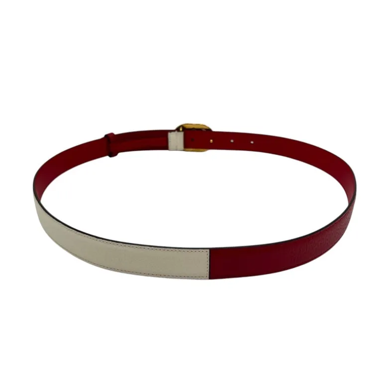 GUCCI MEMORABLE BUCKLE CINTURA SOTTILE IN PELLE BICOLORE