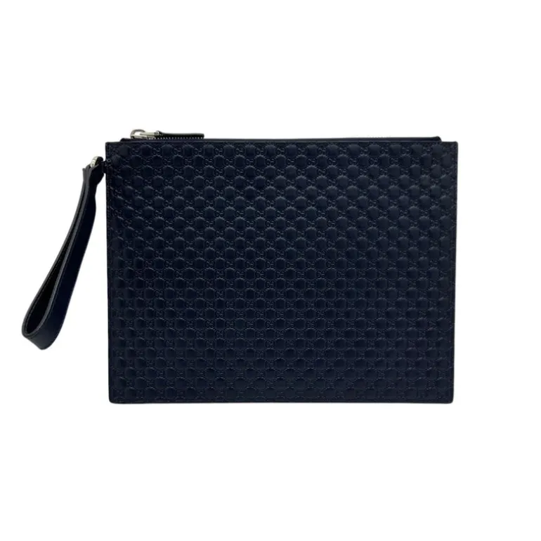 GUCCI POCHETTE IN PELLE GUCCISSIMA BLU