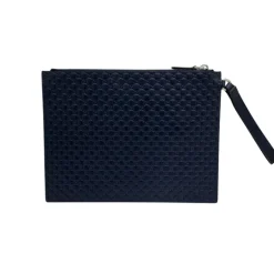 GUCCI POCHETTE IN PELLE GUCCISSIMA BLU