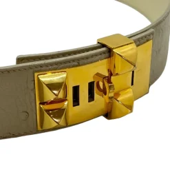 HERMÈS CINTURA COLLIER DE CHIEN IN STRUZZO TG 75