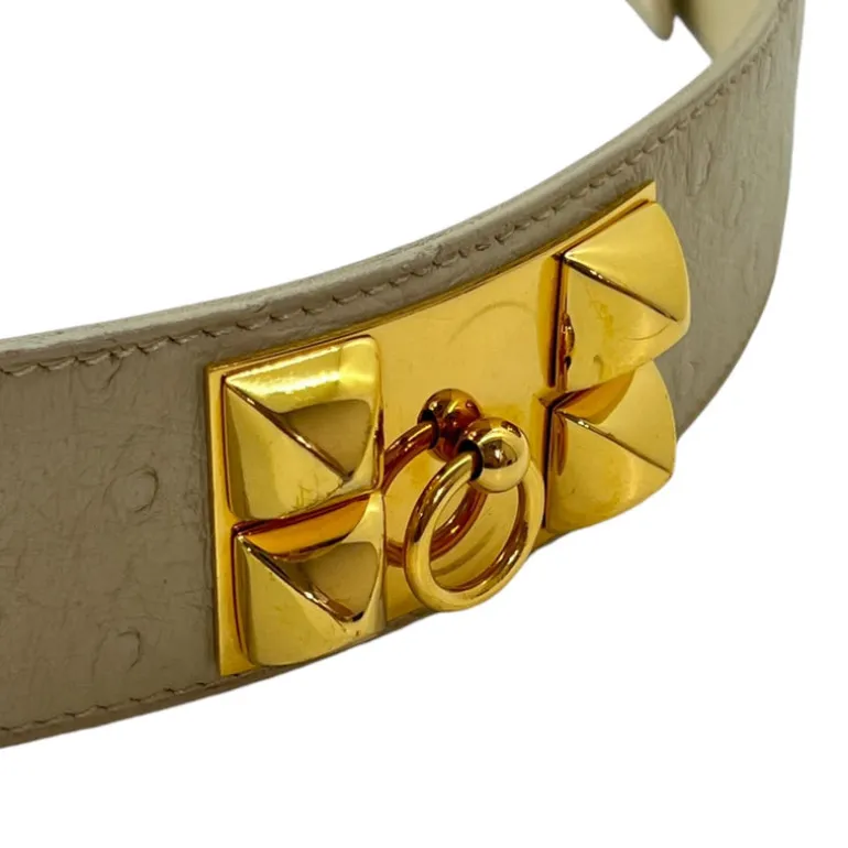 HERMÈS CINTURA COLLIER DE CHIEN IN STRUZZO TG 75
