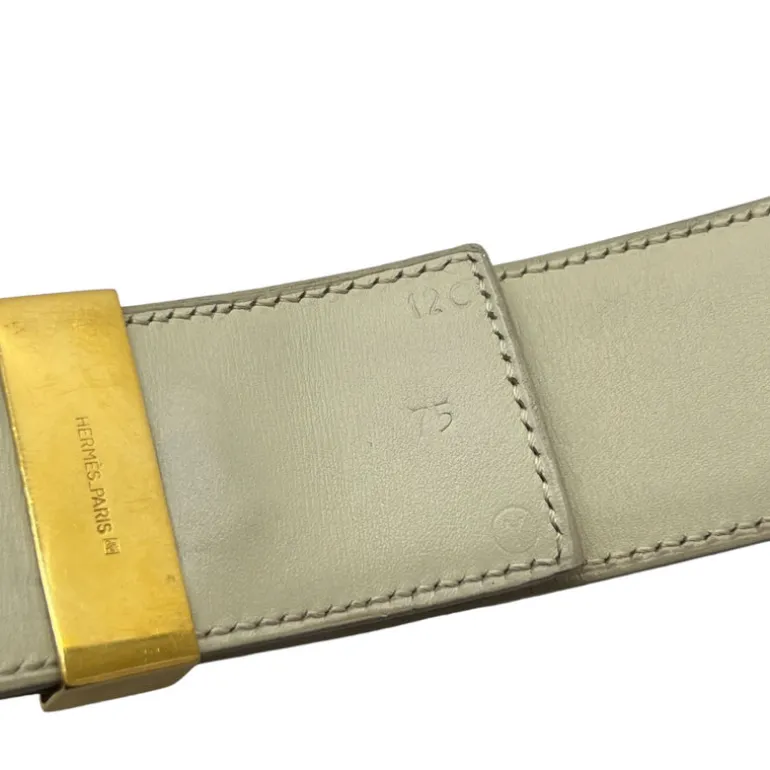 HERMÈS CINTURA COLLIER DE CHIEN IN STRUZZO TG 75