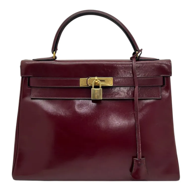 HERMÈS KELLY 32 VINTAGE BOX CALF ROUGE