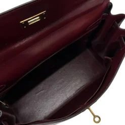 HERMÈS KELLY 32 VINTAGE BOX CALF ROUGE