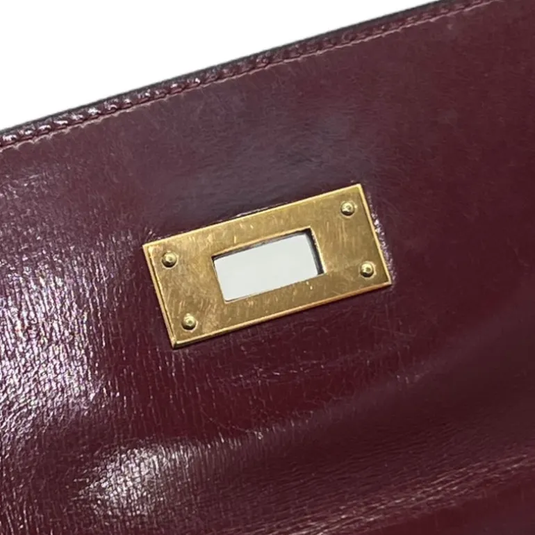 HERMÈS KELLY 32 VINTAGE BOX CALF ROUGE