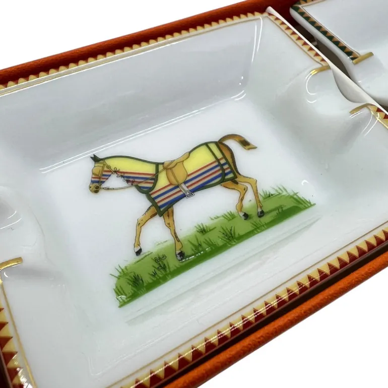 HERMÈS SET DUE PORTACENERE PICCOLI IN PORCELLANA