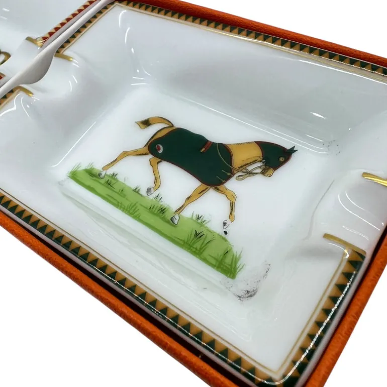 HERMÈS SET DUE PORTACENERE PICCOLI IN PORCELLANA