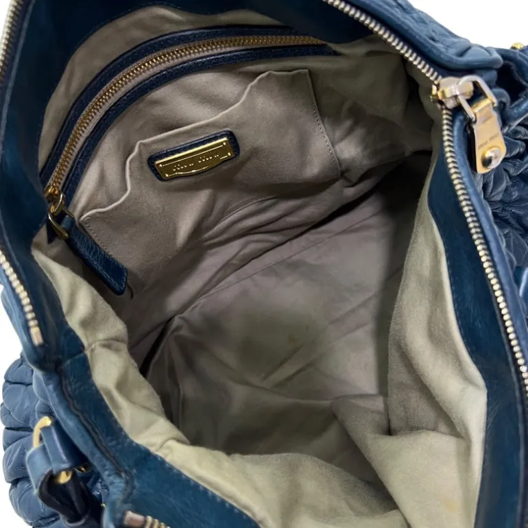 MIU MIU BORSA IN PELLE GOFFRATA A MANO / SPALLA