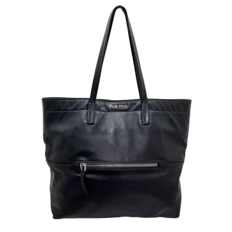 MIU MIU BORSA SHOPPING IN PELLE NERA