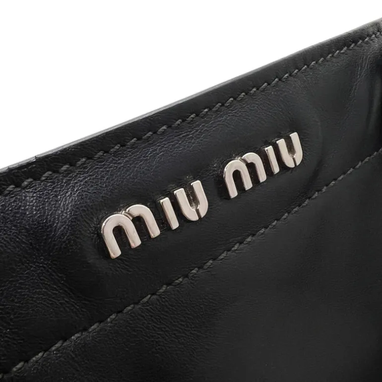 MIU MIU BORSA SHOPPING IN PELLE NERA
