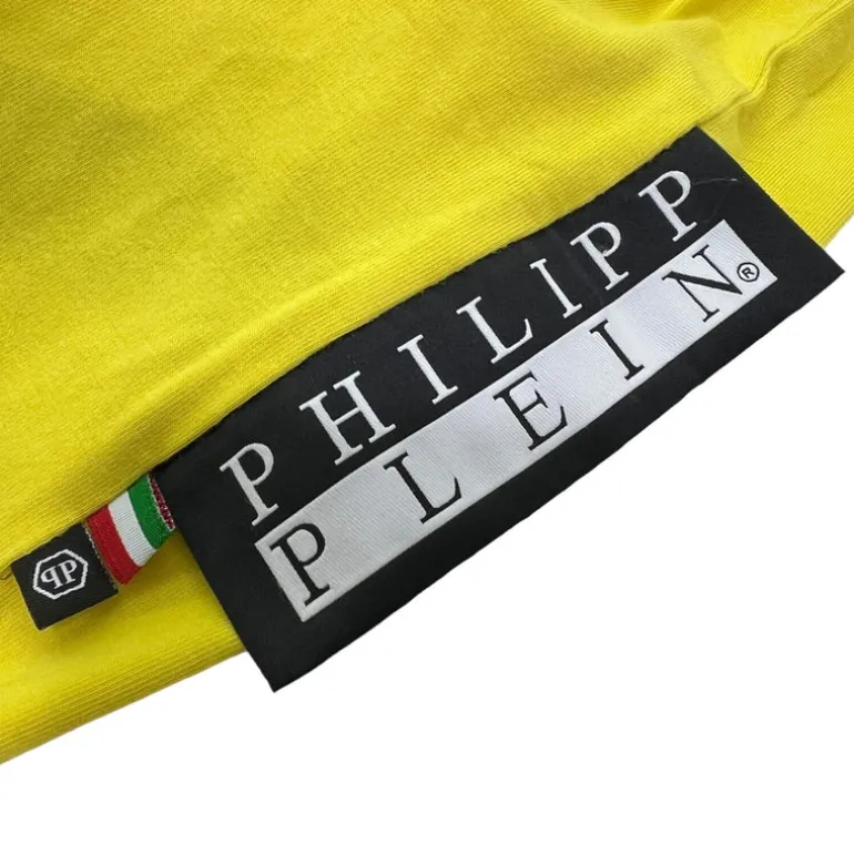 PHILIPP PLEIN SKULL STRASS TSHIRT TG. M GIALLA