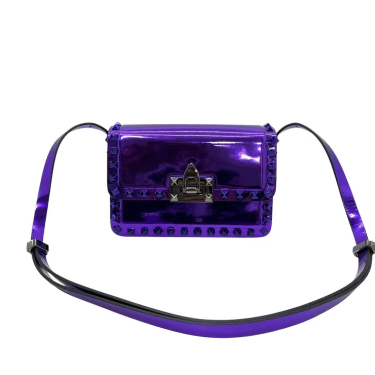 VALENTINO GARAVANI IN PELLE METALIZZATA VIOLA