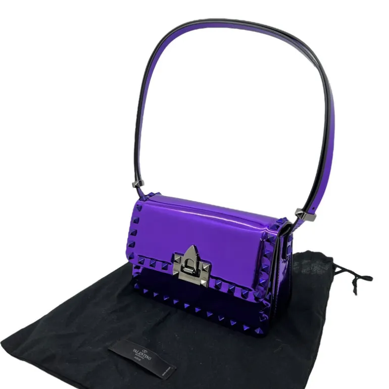 VALENTINO GARAVANI IN PELLE METALIZZATA VIOLA