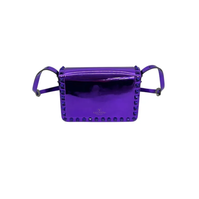 VALENTINO GARAVANI IN PELLE METALIZZATA VIOLA