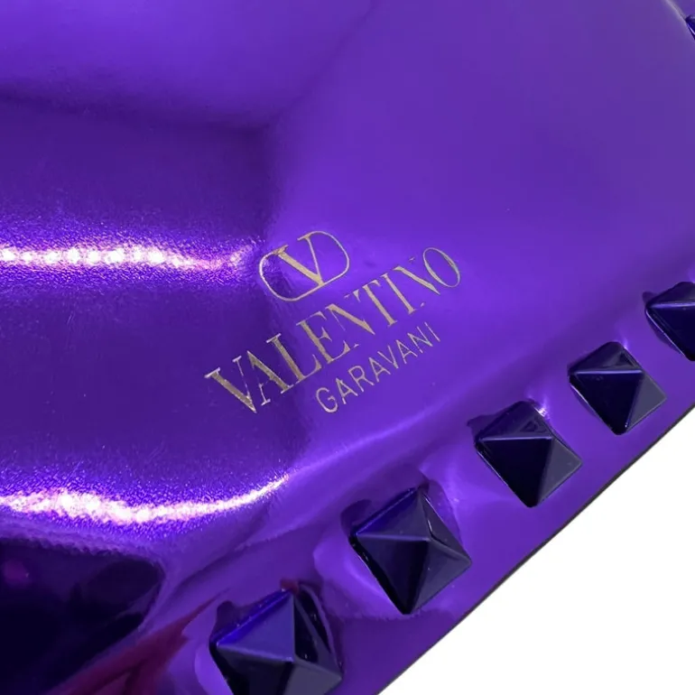 VALENTINO GARAVANI IN PELLE METALIZZATA VIOLA