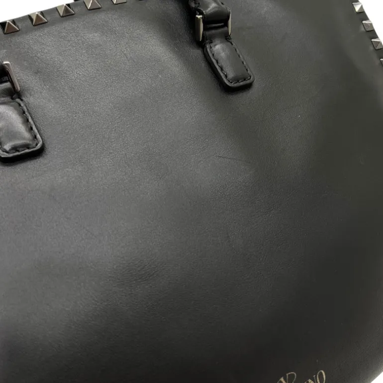 VALENTINO GARAVANI NOIR ROCKSTUD GRANDE IN PELLE