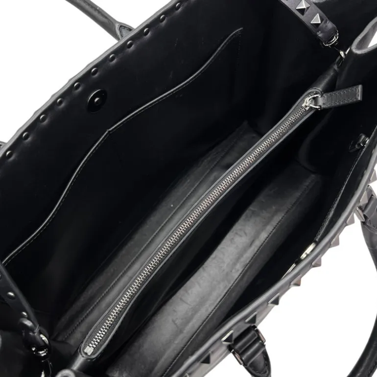 VALENTINO GARAVANI NOIR ROCKSTUD GRANDE IN PELLE