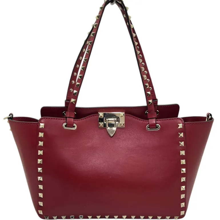 VALENTINO GARAVANI TOTE BAG ROCKSTUD IN PELLE