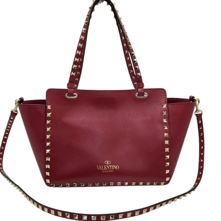 VALENTINO GARAVANI TOTE BAG ROCKSTUD IN PELLE